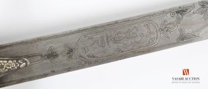 null Ottoman Shamshir sword, curved blade of 81 cm, with throat on each side and...