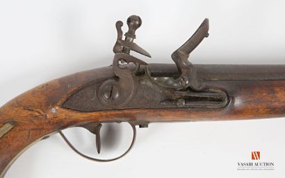 null Pistol type junior officer model 1798, flat body flintlock, flat body gooseneck...