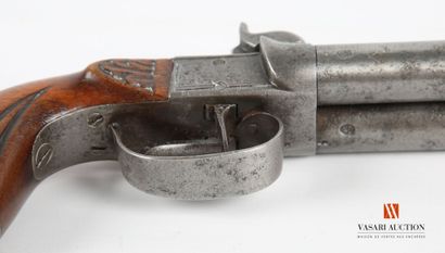 null Pocket pistol with percussion, model with trunk, round barrels with punch stéphanois...