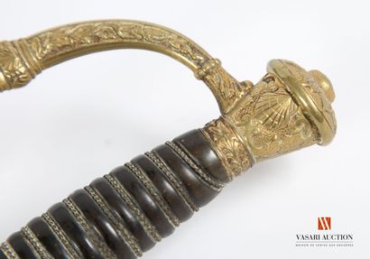 null Épée d'officier de marine modèle 1837/70, lame droite de 78 cm, monture laiton...