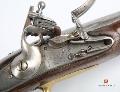 null Pistolet réglementaire français modèle 1763-66, canon de 23 cm, platine à silex...