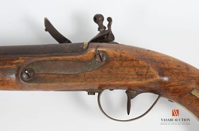 null Pistol type junior officer model 1798, flat body flintlock, flat body gooseneck...
