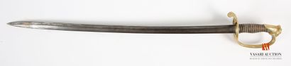 null Sabre d'adjudant d'infanterie modèle 1845, lame de 77 cm, signée sur le dos...