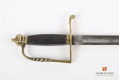 null Officer's sword, English brass mount, ebony checkered spindle, 80 cm straight...