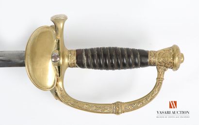 null Marine officer sword model 1837/70, straight blade of 78 cm, brass mounting...