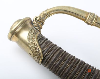 null Sabre modèle 1821 pour officier d'infanterie, lame légèrement courbe de 72,5...