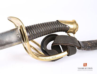 null Sabre de dragon modèle 1854, lame droite poinçonnée à double gorge de 95 cm,...