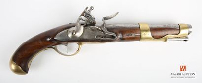 null Pistolet réglementaire français modèle 1763-66, canon de 23 cm, platine à silex...