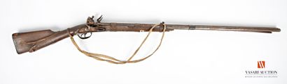 null Fusil de chasse à silex, canons en table de 90,5 cm, platines à silex de 130...