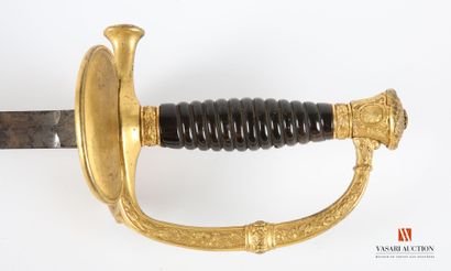 null Marine officer sword model 1837 modified 1848, gilded brass mounting with one...