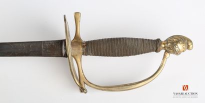 null Épée d'uniforme pour officier, lame droite triangulaire de 79,5 cm, gravée au...