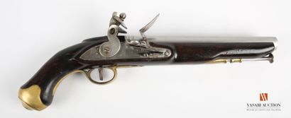 null Pistolet réglementaire britannique, canon rond de 23 cm, platine à silex de...