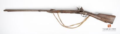 null Fusil de chasse à silex, canons en table de 90,5 cm, platines à silex de 130...