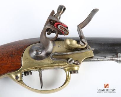 null French regulation pistol model 1777, 18,8 cm barrel marked S80 (1780), barrel...