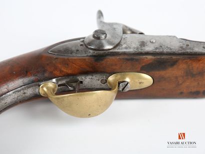 null French regulation pistol model 1822 T bis, barrel pans then round of 19,8 cm,...