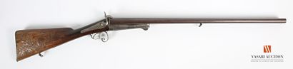 null Fusil de chasse calibre 12 à broche, canons Damas en table de 73 cm, signés...