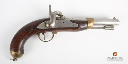 null French regulation pistol model 1822 T bis, model built new, barrel with sides...