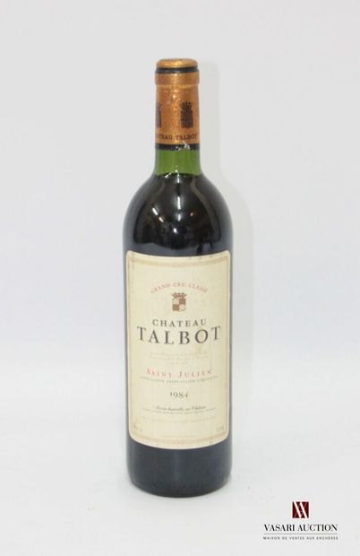 null 1 bouteille	Château TALBOT	St Julien GCC	1984
	Et. tachée. N : limite haut ...