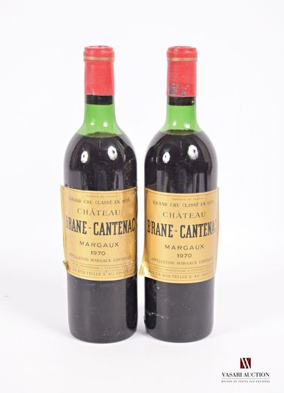 null 2 bottles Château BRANE CANTENAC Margaux GCC 1970
	And. a little stained and...