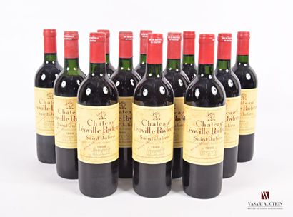 null 12 bottles Château LÉOVILLE POYFERRÉ St Julien GCC 1986
	Stained (1 tear). N:...
