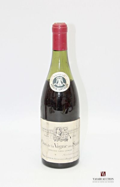 null 1 bouteille	CORTON CLOS DE LA VIGNE AU SAINT mise Louis Latour		1962
	Et. tachée...