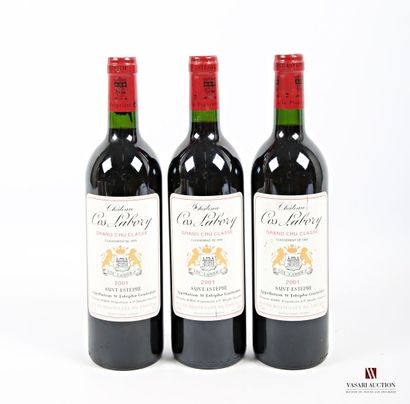 null 3 bottles Château COS LABORY St Estèphe GCC 2001
	And. a little stained. N:...