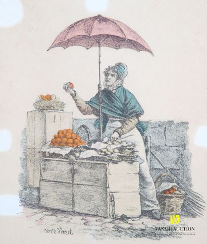null VERNET Carles (1758-1836), d'après
Allumeur de réverbères - Marchande d'oranges
Deux...