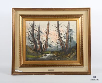 null French school (XIX-XXth century)
Undergrowth
Oil on isorel
Carries cartel E.CANO...