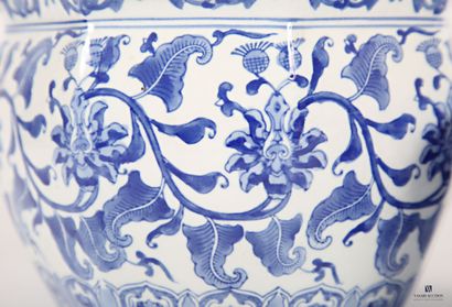 null CHINA 
Two white/blue porcelain pot covers of octagonal form, the body with...