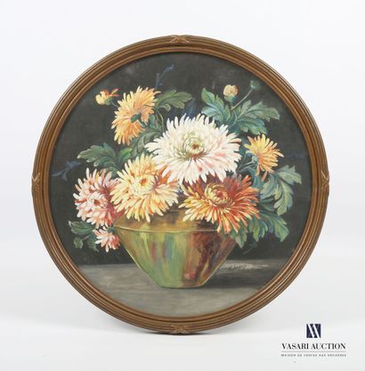 null JACQUES. H (XXth century)
Bouquet of dahlias in copper vase
Watercolor with...