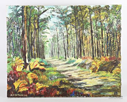 null FONTANILLE M. (XXth century)
Path in the Landes forest
Oil on canvas 
Signed...