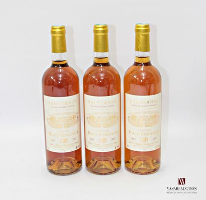 null 3 bottles Château HAUT BERGERON Sauternes 2007
	Presentation, level and color,...