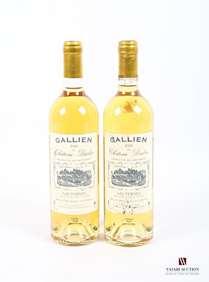 2 bouteilles	GALLIEN de Château DUDON	Sauternes	2008
	Et....