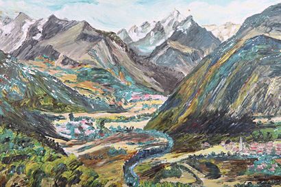 null FONTANILLE M. (XXth century)
Valley in the Pyrenees
Oil on canvas 
Signed lower...