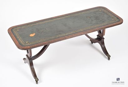 null Mahogany and mahogany veneer coffee table, the oblong tray is darkened with...