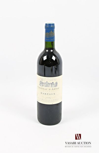 1 bouteille	Château d'ARSAC	Margaux CB	2001
	Et....