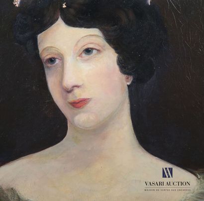 null École française du XIXème siècle
Portrait de femme au noeud de ruban
Huile sur...