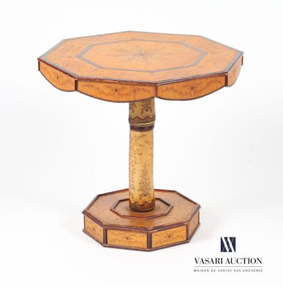 Table basse de forme octogonale en bois naturel...