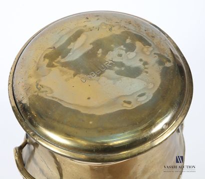 null Milk can in gilded brass, it opens with a round lid marked "Cadbury
End of the...