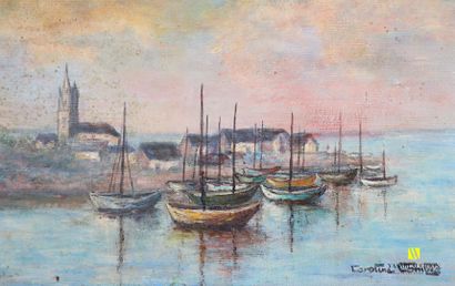 null COMBES Caroline (XXth century)
Mooring boats - Spring - Raguenès (Finistère)
Three...