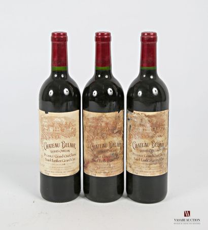 *3 bouteilles	Château BELAIR	St Emilion 1er...