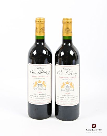 null 2 bouteilles	Château COS LABORY	St Estèphe GCC	2000
	Et. un peu tachées. N :...
