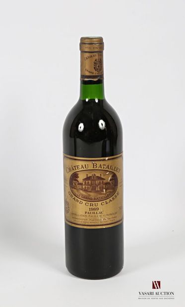 null 1 bouteille	Château BATAILLEY	Pauillac GCC	1989
	Et. un peu tachée et un peu...