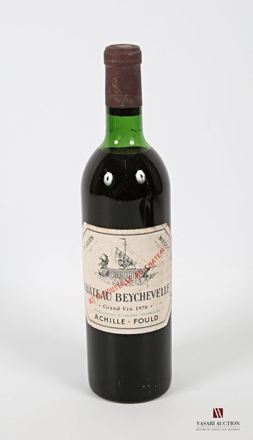 null 1 bouteille	Château BEYCHEVELLE	St Julien GCC	1970
	Et. tachée. N : ht/mi épaule...