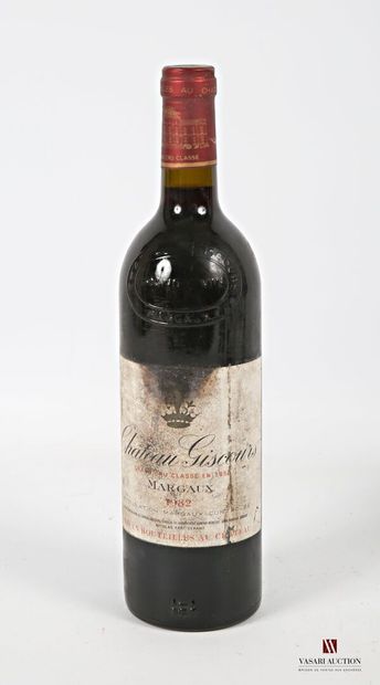 null *1 bouteille	Château GISCOURS	Margaux GCC	1982
	Et. fanée, tachée et usée. N...