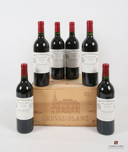 null 6 bottles Château CHEVAL BLANC St Emilion 1er GCC 1993
	Presentation and level,...