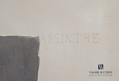 null APOUX Joseph (1846-1910)
Absinthe
Encre sur papier
Titré en haut à droite et...