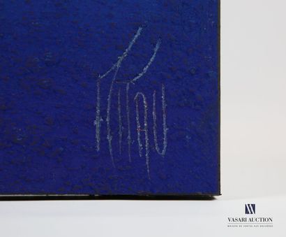 null MITAU Max (né en 1950)
Composition abstraite bleu nuit
Technique mixte sur panneau
Signée...