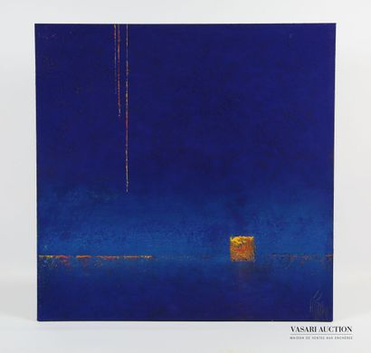 null MITAU Max (né en 1950)
Composition abstraite bleu nuit
Technique mixte sur panneau
Signée...
