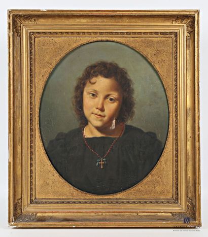 null École française du XIXème siècle
Jeune fille à la blouse noire
Huile sur toile...